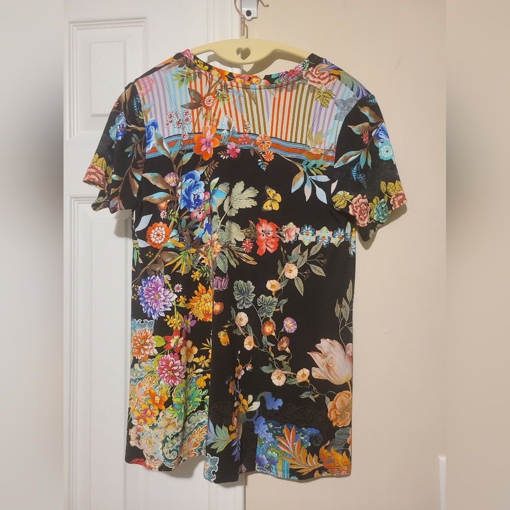 Johnny Was Floral Multicolor Swing  Tee XS - Picture 3 of 3